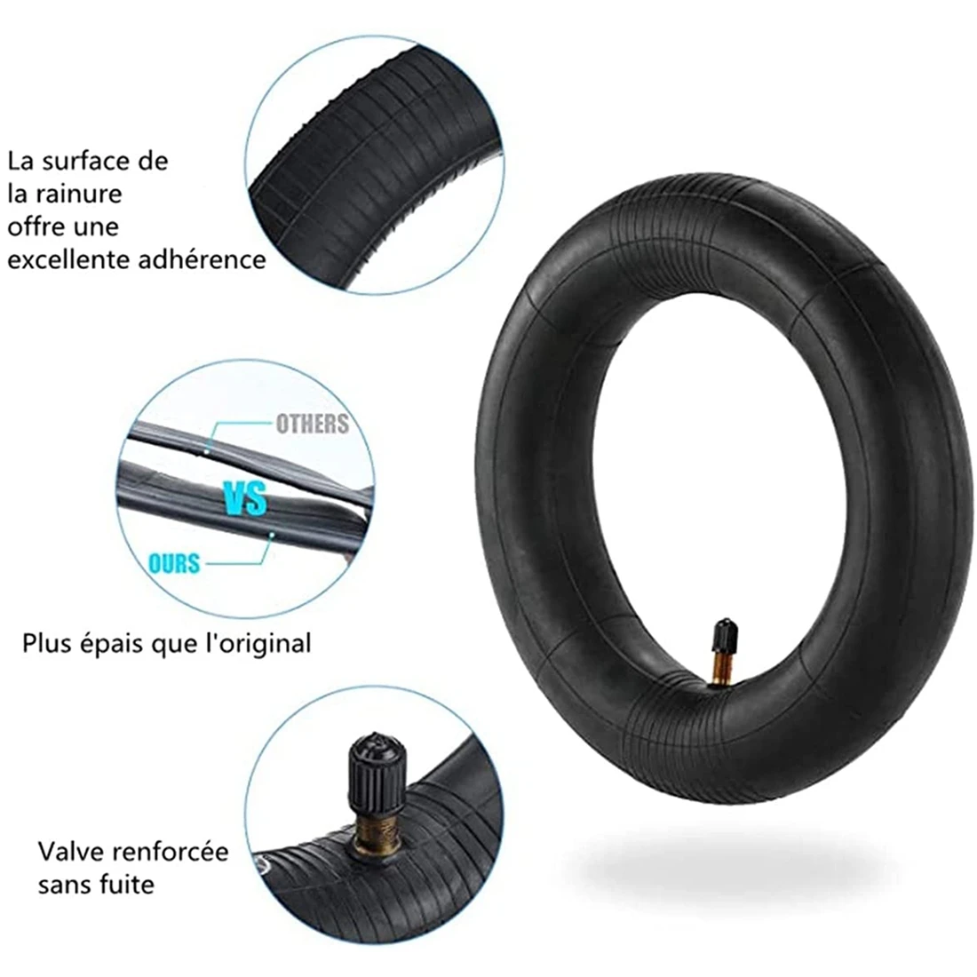 2Pcs for Xiaomi M365 8 1/2 Inner Tube, Electric Scooter Tires 8.5 Inch Wheel with 2 Tire Changers, Reinforced Valve