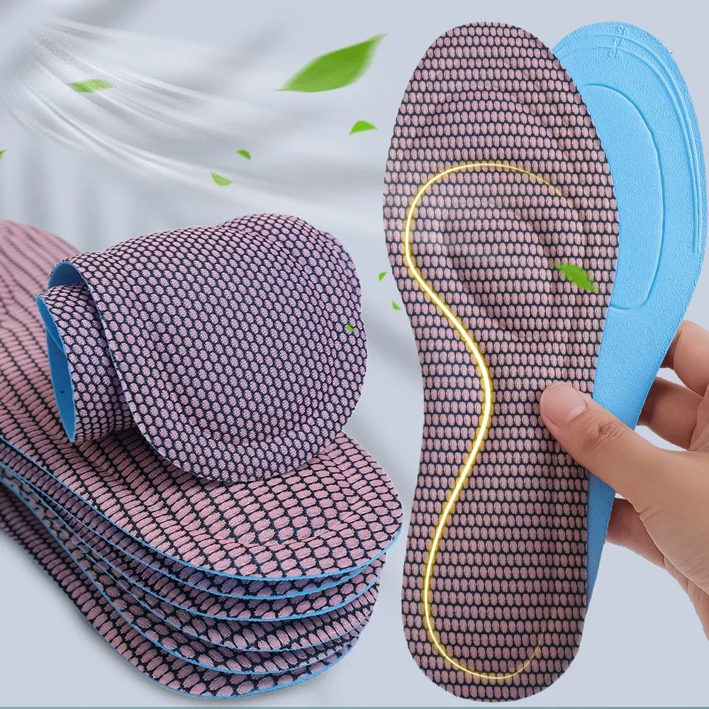 2/4pcs 5D Memory Foam Orthopedic Insoles for Shoes Antibacterial Deodorization Sweat Absorption Insert Sport Shoes Running Pads