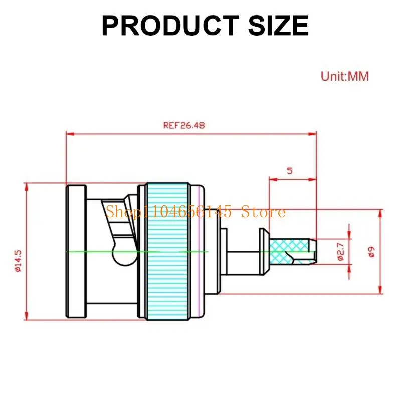 5ASD Connector BNC Male Plugs Crimp RG174 RG316 LMR100 RG179 Cable 50ohm Adapter Adapter Adapter Adapter Adapter