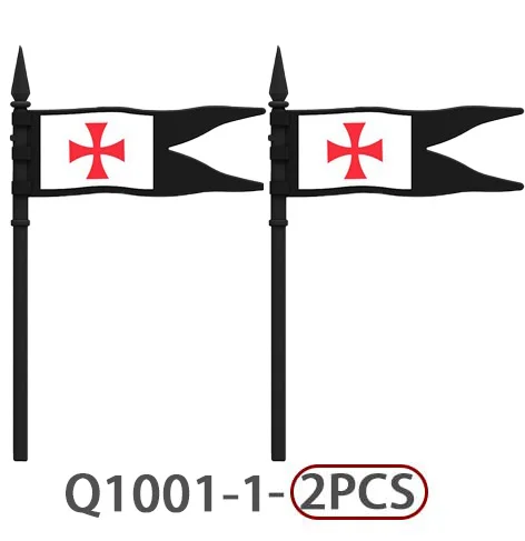 MOC Mittelalterliche Burg Ritter Flagge Bausteine Grüner Drache Soldaten Zubehör Löwe Adler Armee Bausteine Spielzeug Kinder Geschenk