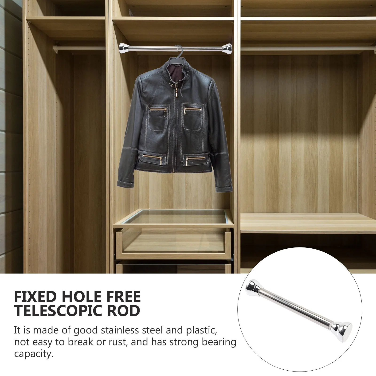 

Shower Curtain Rod 30-45cm Stainless Steel Plastic Adjustable Expandable Tension Pole Bedroom Bathroom Kitchen Balcony Wardrobe