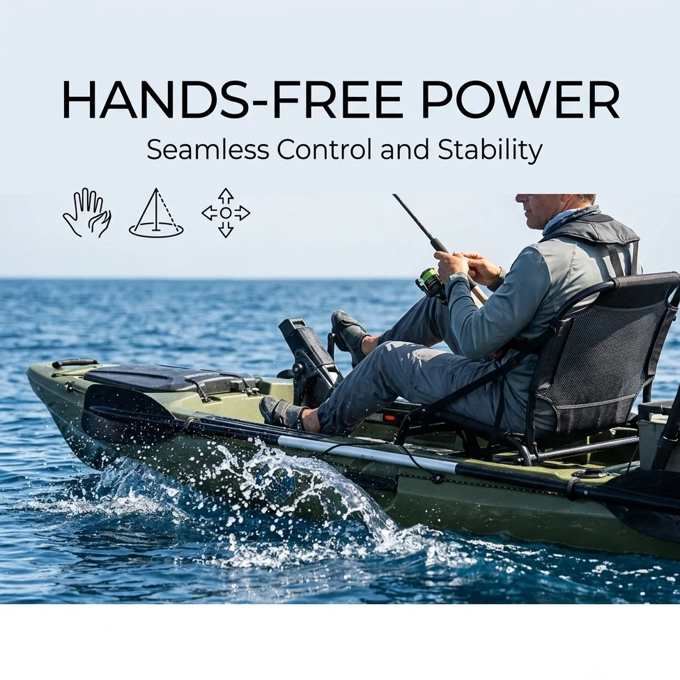 เรือคายัคพลาสติกสีเขียวมะกอกสำ - Fishing Kayak Pedal Drive บทวิจารณ์และราคา