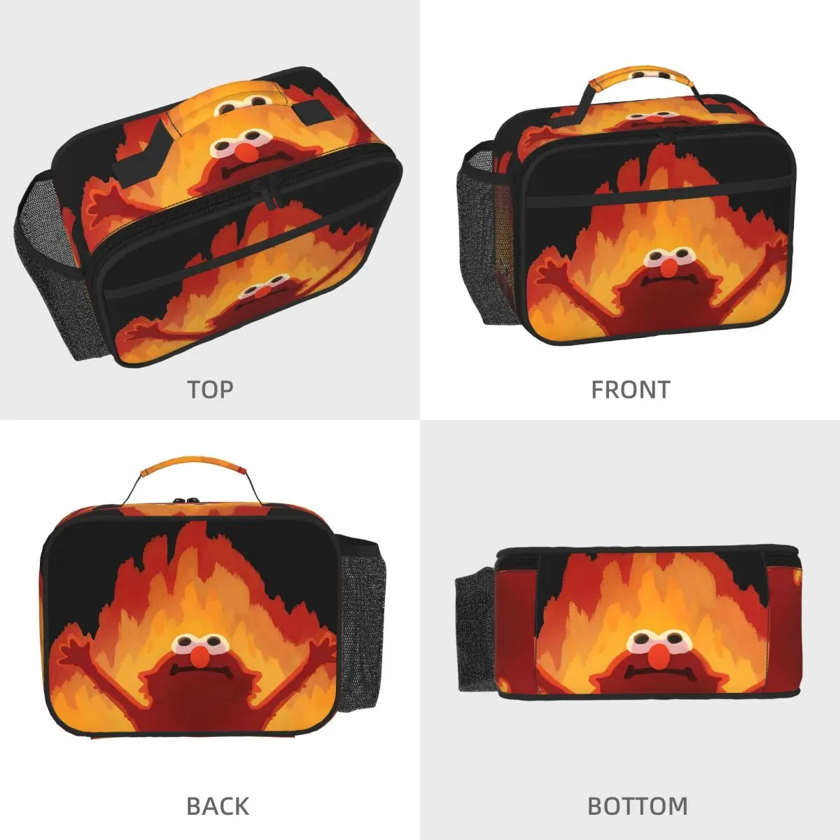 Hellmo Elmo On Fire Insulated Lunch Bag for Women Office Cooler Thermal Food Box Tote Leakproof Lunch Boxes Container
