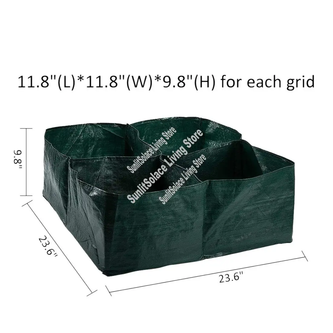 

Raised Garden Planter Fabric Bed, 4 Divided Grids Durable Square Planting Grow Pot For Suitable For Planting Vegetables, Flowers