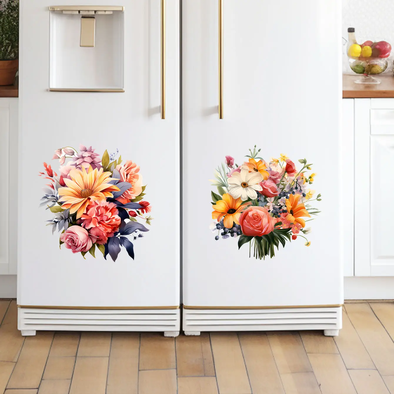M222 Funny Elegant Palace Style Flower Bundle  Room Art Wall Decal Waterproof Toilet Decal
