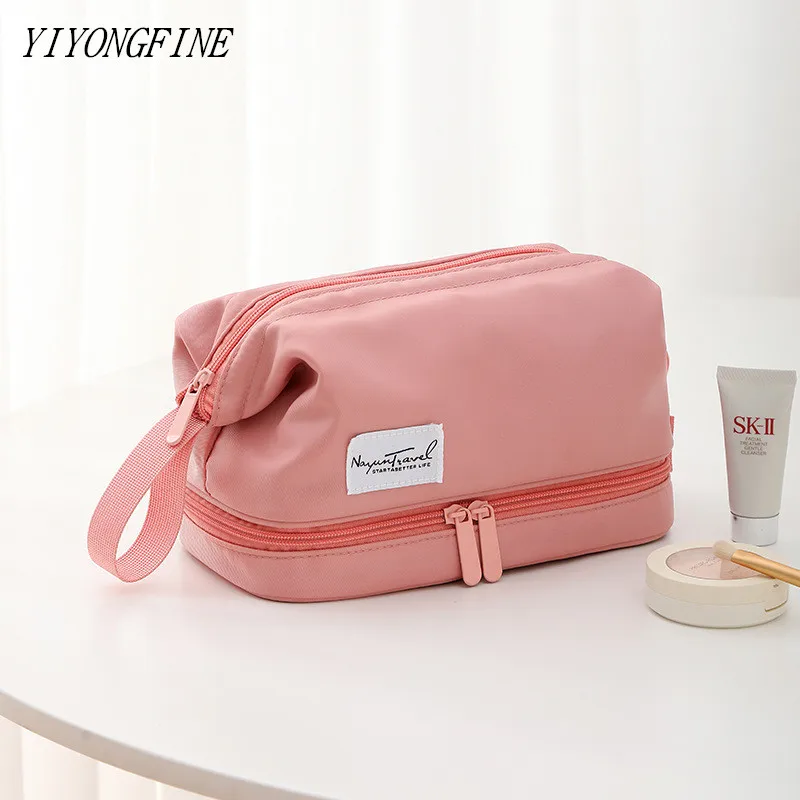 2023 Double Layer Cosmetic Bag High Capacity Makeup Bag Women Toiletries Organizer Waterproof Female Storage Make Up Cases