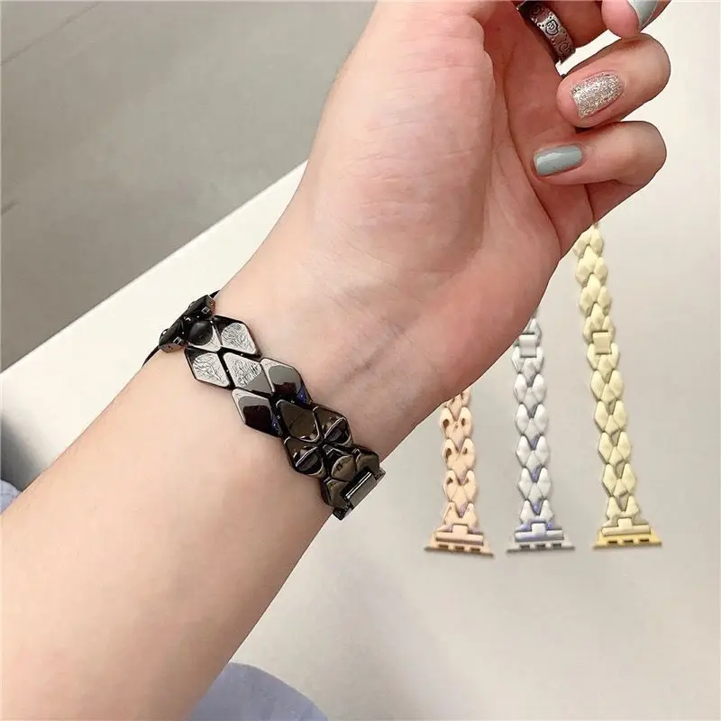 

Creative Shaped Metal Watchband for Apple Watch 8 7 6 5 4 3 2 1 Ultra Bracelet Watch Accessories 45mm 44mm 42mm 41mm 40mm Strap