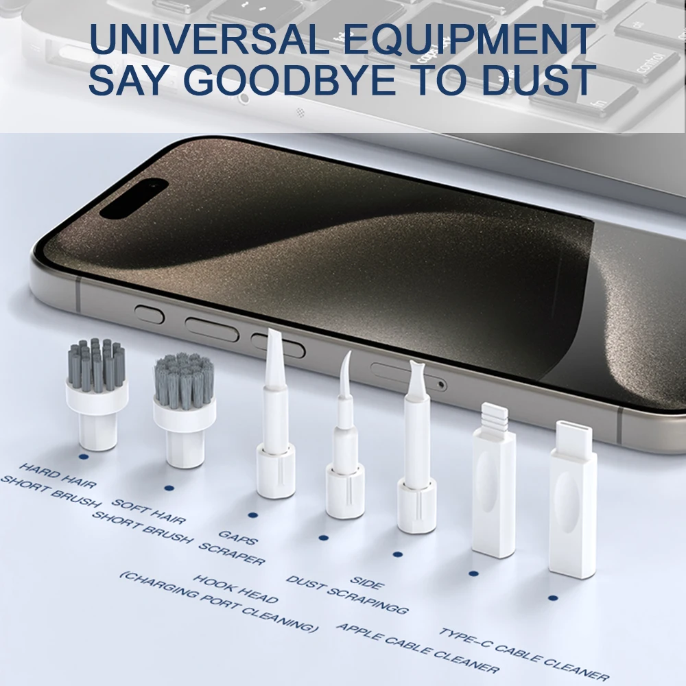 طقم تنظيف لوحة مفاتيح الهاتف اللوحي متعدد الوظائف 33 في 1 لهاتف iPhone Samsung AirPod وفرشاة إزالة المفاتيح ومزيل الشاشة #4