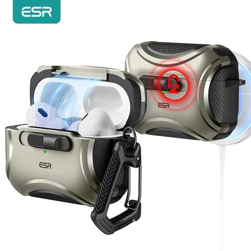 Funda ESR para AirPods 4, Compatible con funda AirPods de 4. a generación (2024), potente funda protectora contra caídas para auriculares