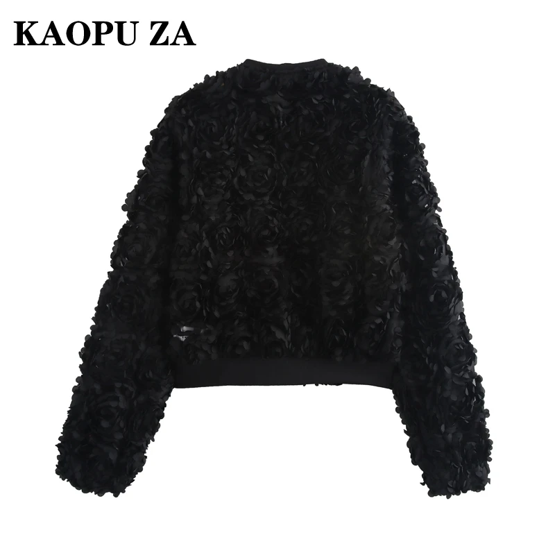 KAOPU ZA 2024 New Women\'s Fashion Long Sleeve Casual Trend Solid Color Loose Fit Jacket Autumn Wear