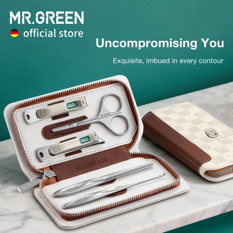 mrgreen-プレミアムマニキュアセット-プロ仕様のステンレス製ツール、すっきりとしたラインと旅行に最適なデザインのポータブルケース付き