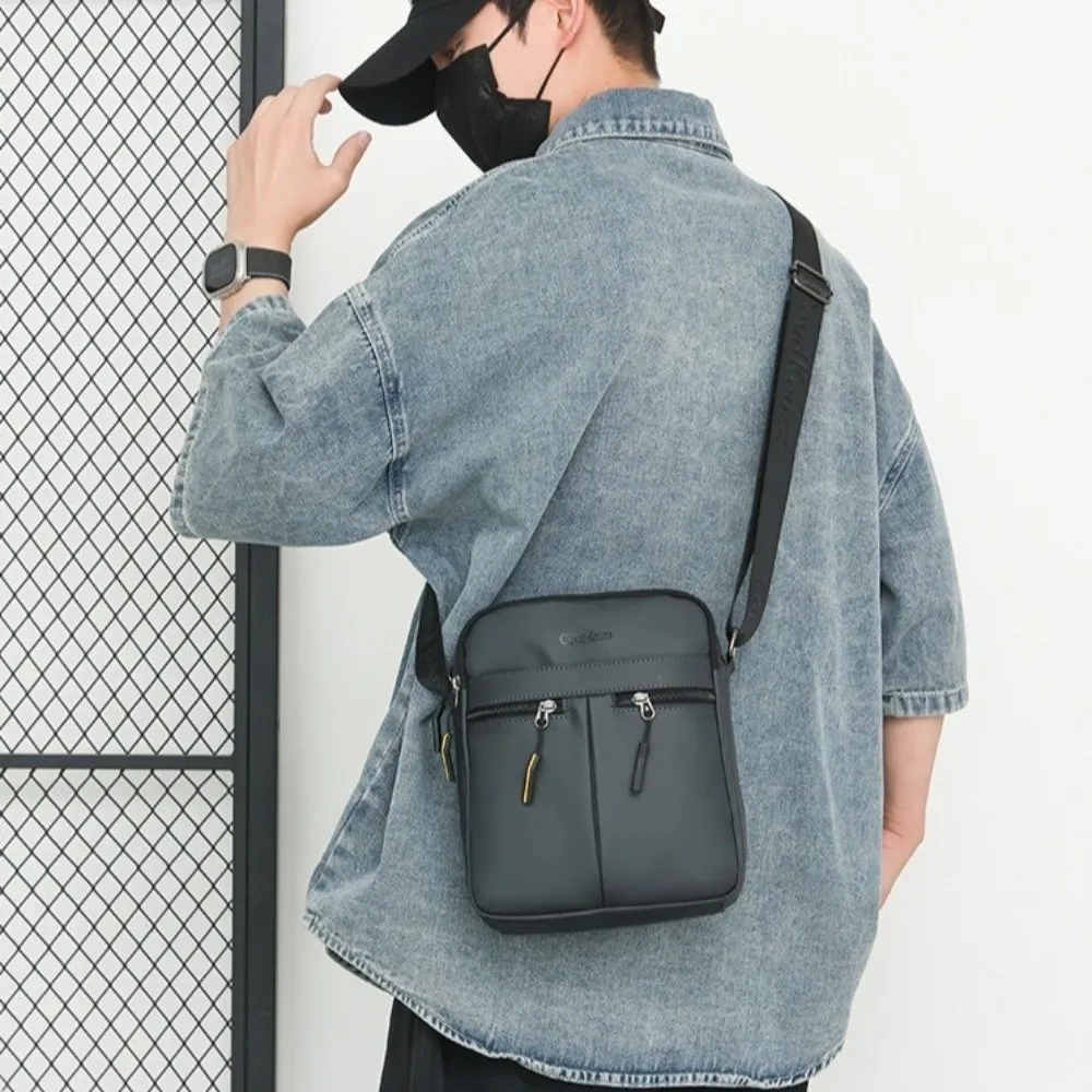 

Single Shoulder Men Shoulder Bag Multi-Pockets Large Capacity Business Messenger Bag Multi-functional Square
