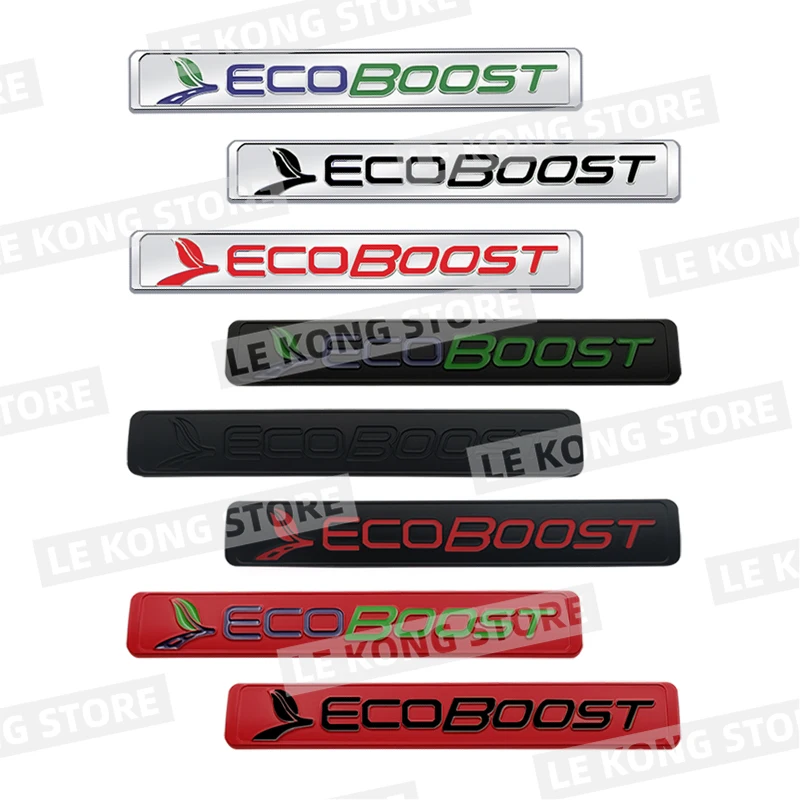 ECO BOOST Badge Car Head Trunk Body Sticker Decal Emblem Accessories For Ford Focus Mendeo Fiesta Kuga Range Metal Car Styling