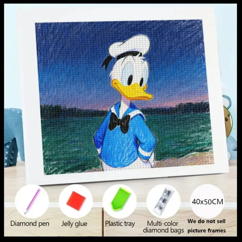 

1 шт., набор алмазной живописи Disney Donald Duck 5D, полный дрель, набор для рисования с изображением животных, классический набор «сделай сам», 40x50 см, большой кристалл R