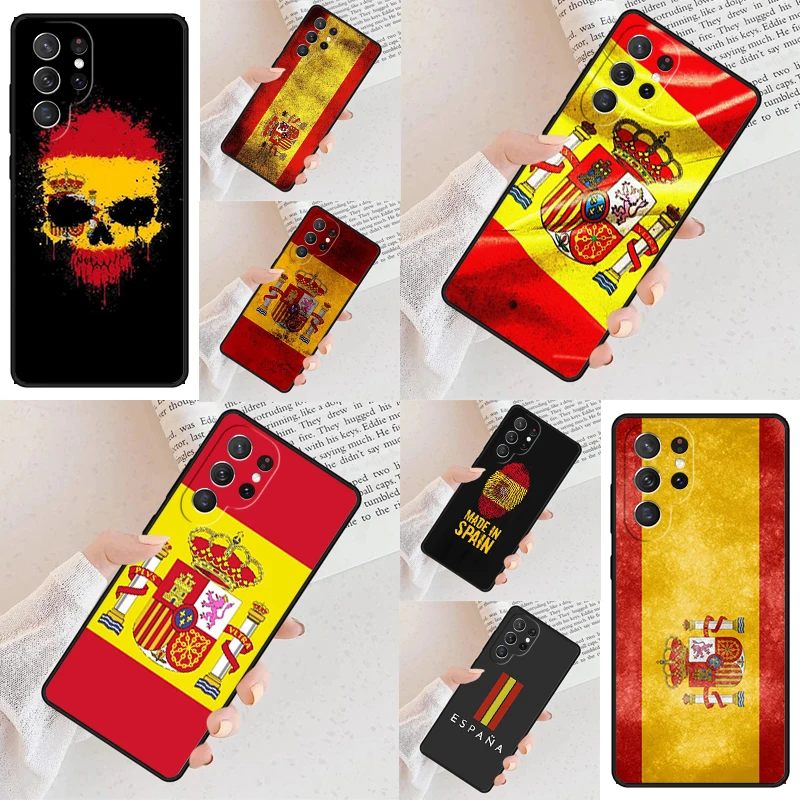 Funda para Teléfono Celular con Estampado de la Bandera de España para Samsung Galaxy S26 Ultra S25 S24 S23 S22 S21 S20 Note10