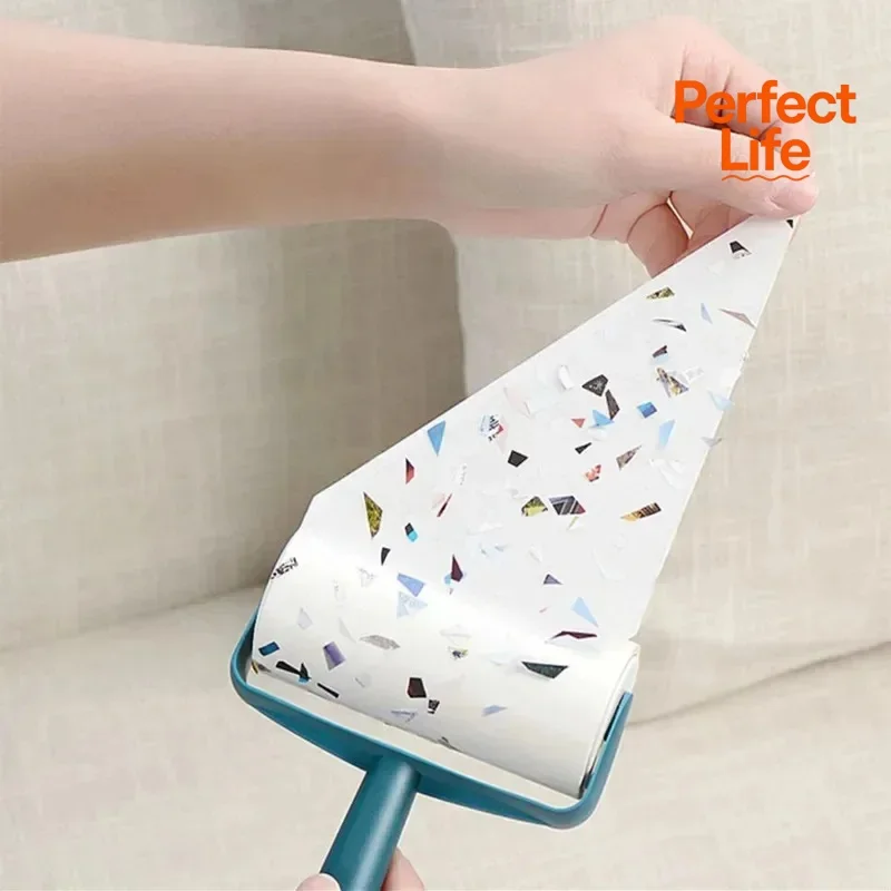 1Pcs New Tearable Roll Paper Sticky Roller Brush Pet Hair Remover Clothes Carpet Cleaning Brush Plush Razor Household Tool