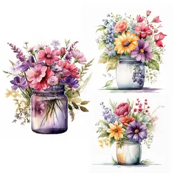 C53# Flowers and plants wall stickers bathroom toilet decoration decals living room cabinets home decoration murals
