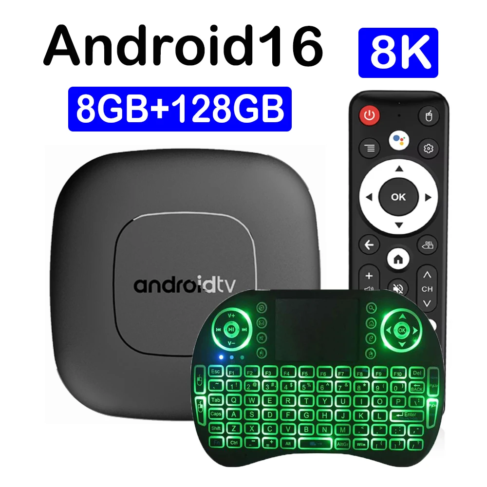 Smart TV Box 8GB 128GB Android 16 ATV Allwinner H313 Google Assistant 8K Video 4k HDR10 Media Player T1 Very Fast Set Top Box