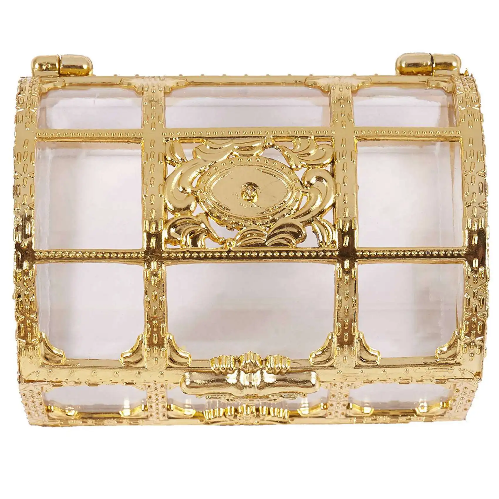 2X Mini Jewelry Box Candy Ring Earrings Necklace Case Gift Birthday Party Wedding Bead Storage Organizer Gold S