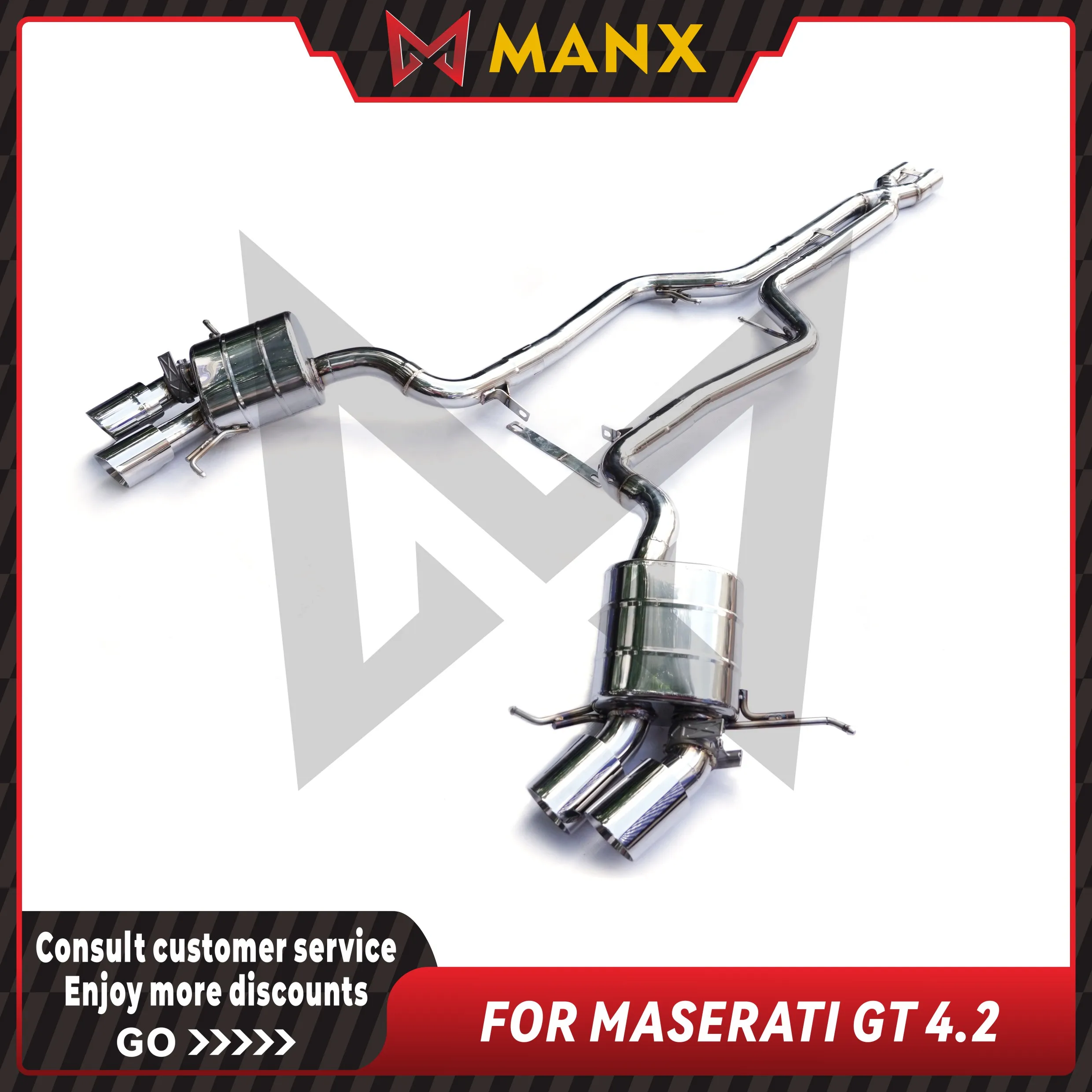 

MANX Car Exhaust system for MASERATI GT 4.2 Stainless steels Catback Performance exhaust pipe with remote control valve