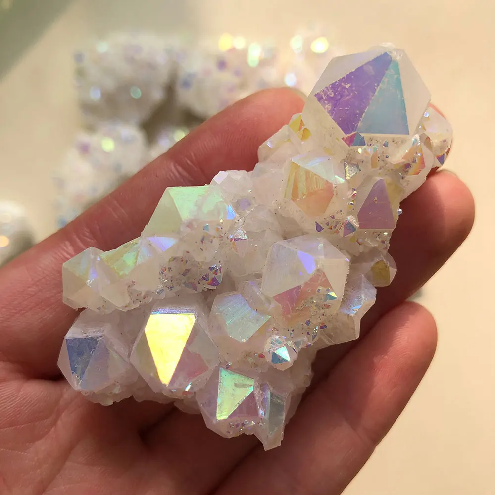 1pc Natural Rainbow Angel Aura Crystal Cluster Points Healing Stone Reiki Gift Craft Home Room Decoration Ornament Electroplated - Image 6