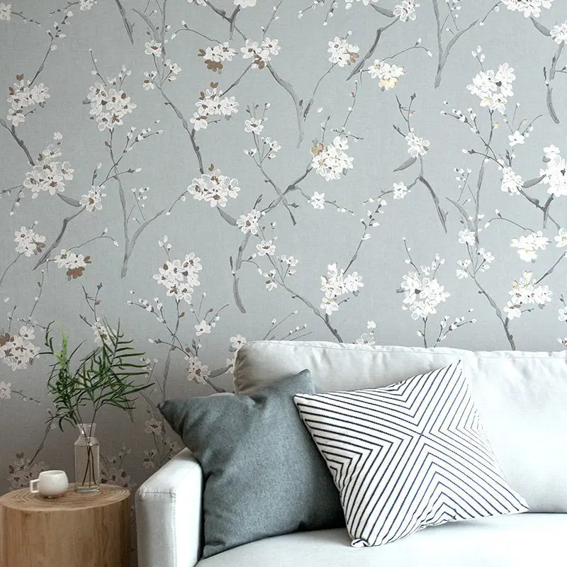 

Classic Zen Plum Flower Wallpaper Retro Vine Floral Bedroom Living Study Room Decor Resturant Tea House Murals Wall Paper