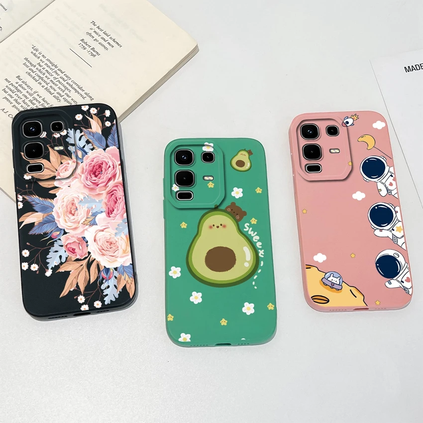 

New Case For Infinix Note 50S 5G 6.78 inches Phone Shell Cute Avocado Pattern Liquid Silicone Lens Protection Shockproof Housing