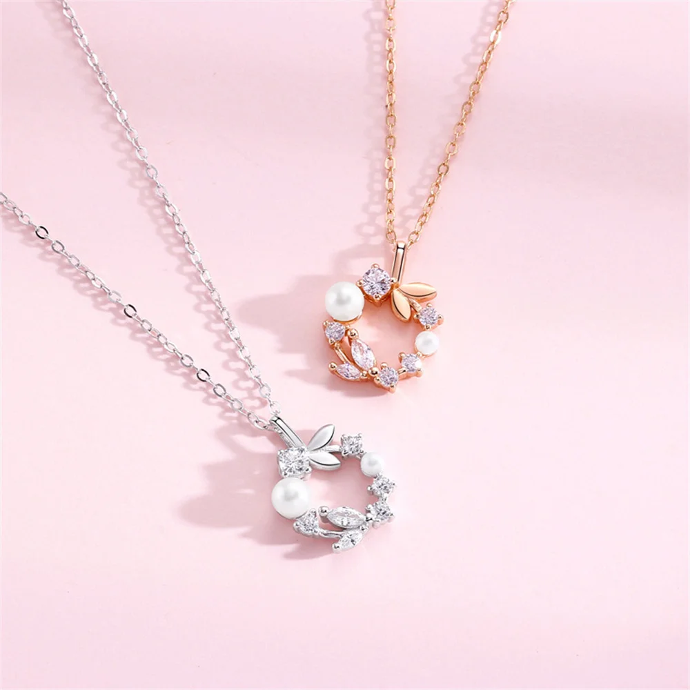 

Уникальное женское ожерелье с жемчугом - корейское S925, ожерелье в стиле Lucky Wreath Mori Ins