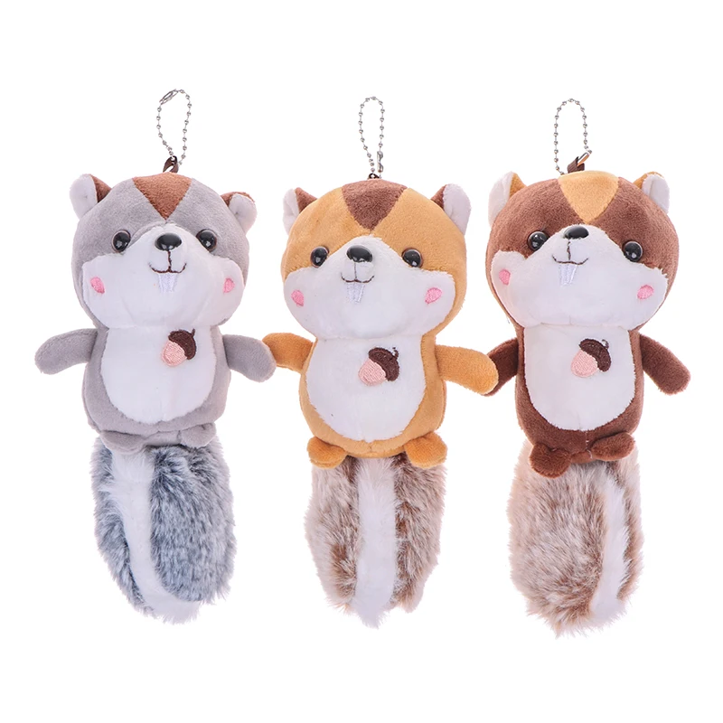 

Mini Squirrel Plush Toy Decorations Oversized Tail Squirrel Ornament Keychain