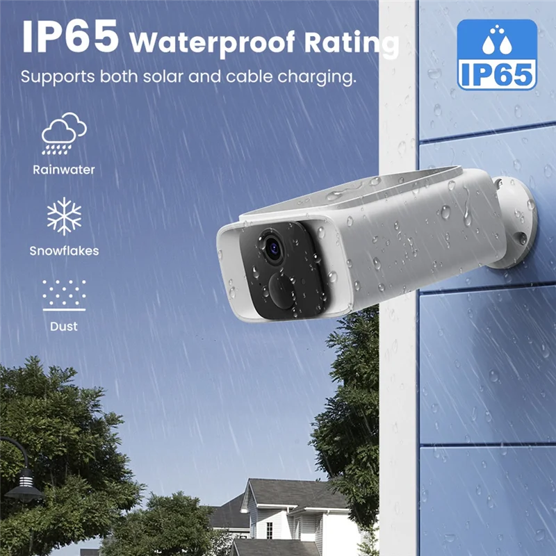 DIGIT-TUYA 4G Solar Camera Outdoor Surveillance 1080P 128G Color Night Vision PIR Detection Home Security Built-In Battery