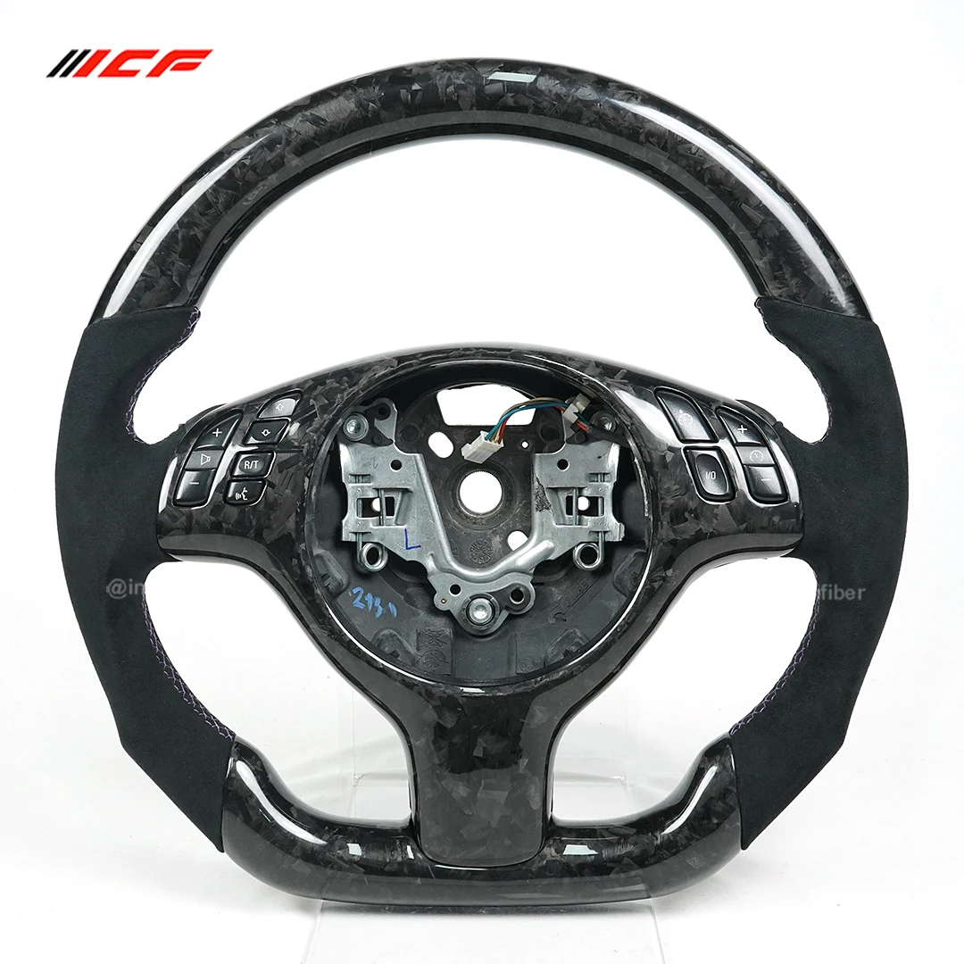 

Руль ICF из настоящего углеродного волокна с кожей для BMW E46 3 серии 1997-2006, перфорированная кожа, множественное индивидуальное решение
