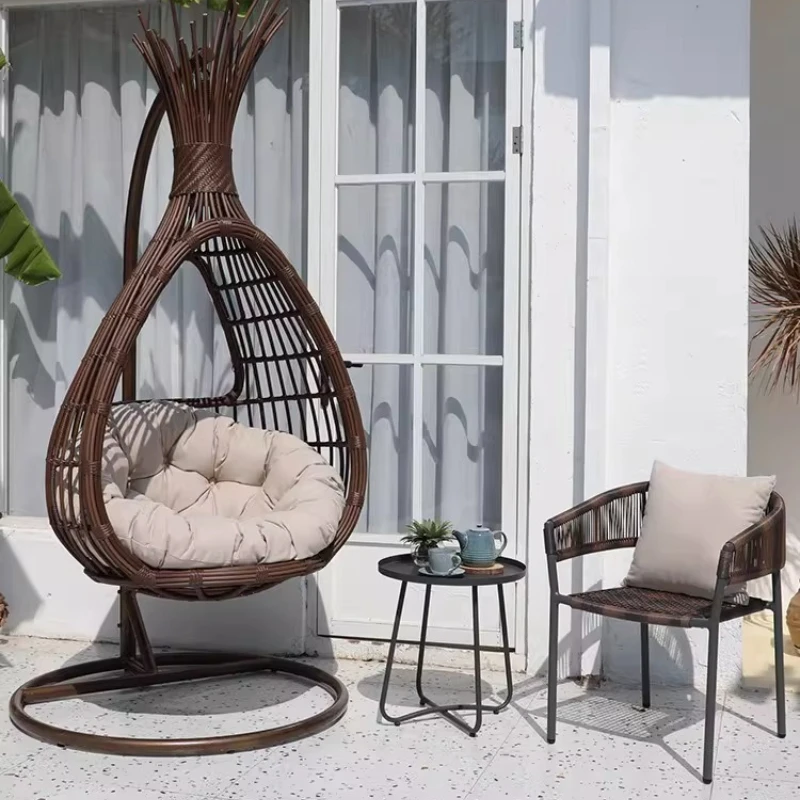

Outdoor Balcony Hanging Chair Rattan Indoor Household Single Cradle Chair Courtyard Hanging Basket Rattan Chair