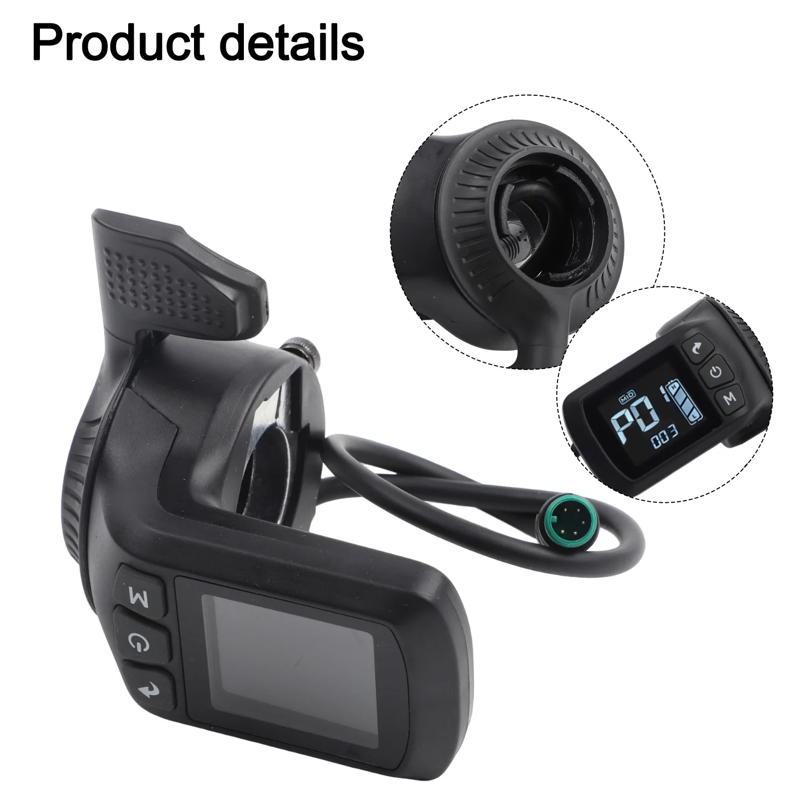 

New Electric Bicycle Bike LCD Display With Thumb Shifter Handle For E- Scooter Panel Display No. 2 Protocol Replacement Parts