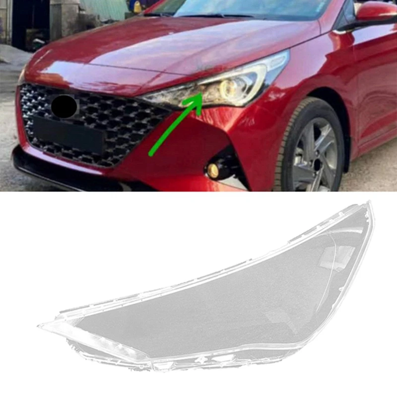 

1 Piece Headlight Cover Transparent Headlight Shell For Hyundai Accent 2020-2023 Left