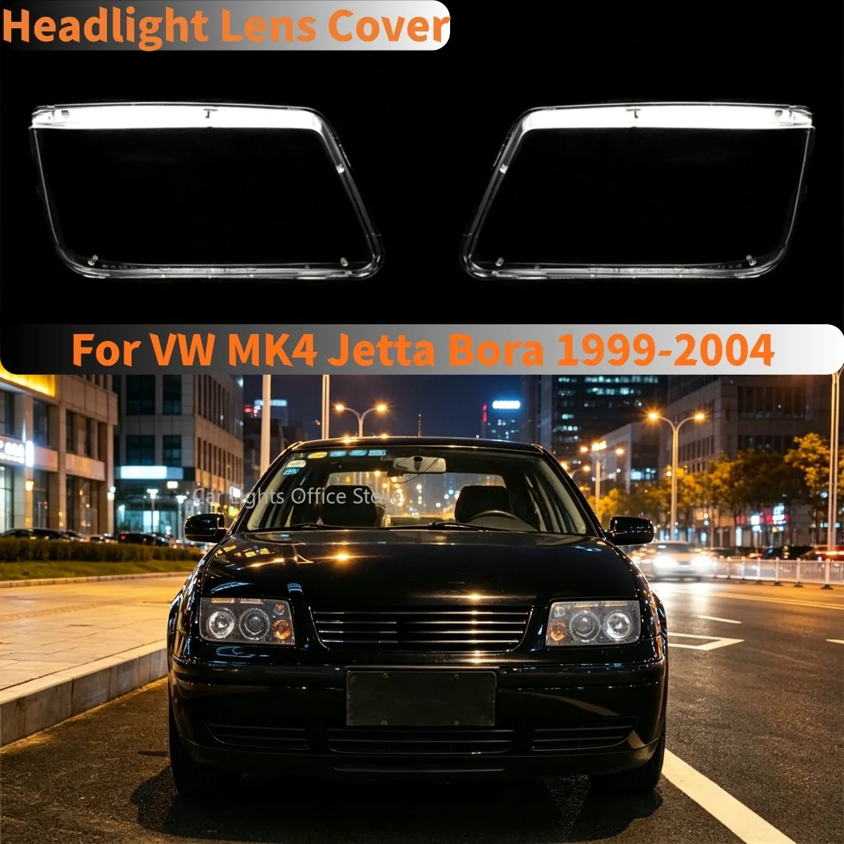 

Left+Right For VW MK4 Jetta Bora 1999-2004 Car Headlight Lens Cover Headlight Transparent Lampshade Front Light Shell Cover