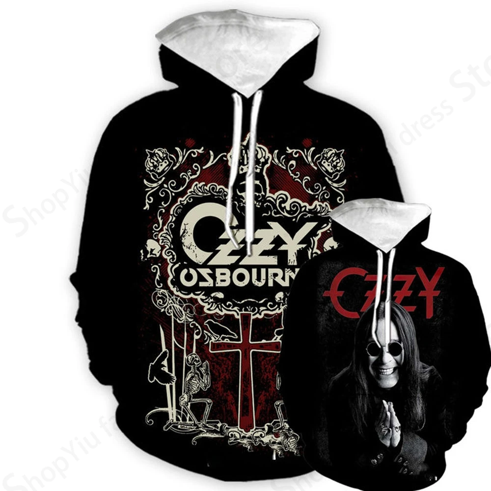 Rock Band Ozzy Osbourne 3d Stampa Felpa con cappuccio Uomo Donna Moda All'aperto Felpe con cappuccio Ragazzo Cappotto Donna Felpe Uomo Abbigliamento Rapper Tuta