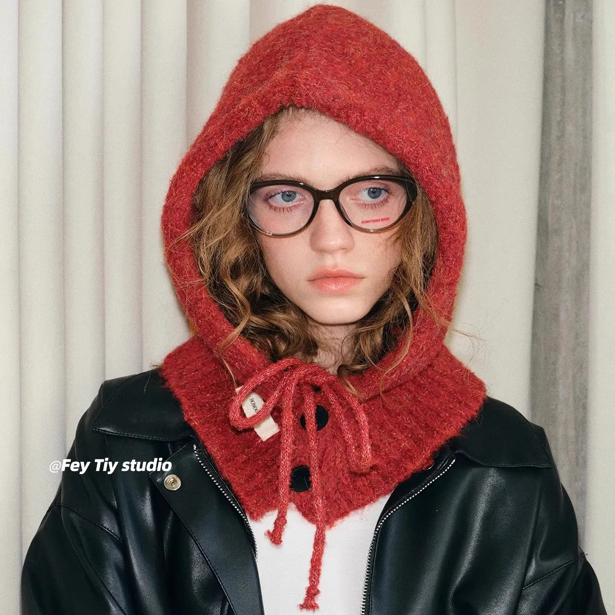 

Beanie Cap Advanced Balakla Knitted Hat Women's Autumn/Winter Versatile Scarf Caps Hat Warm Baotou Funny Hat 4m757