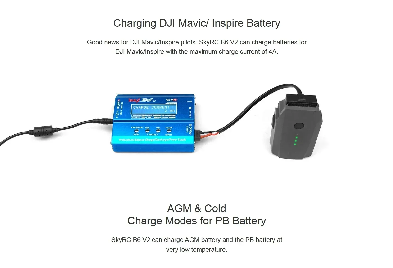 SKYRC IMAX B6 V2 6A 60 ワットバランス充電器放電器 5-26V LiPo LiHV