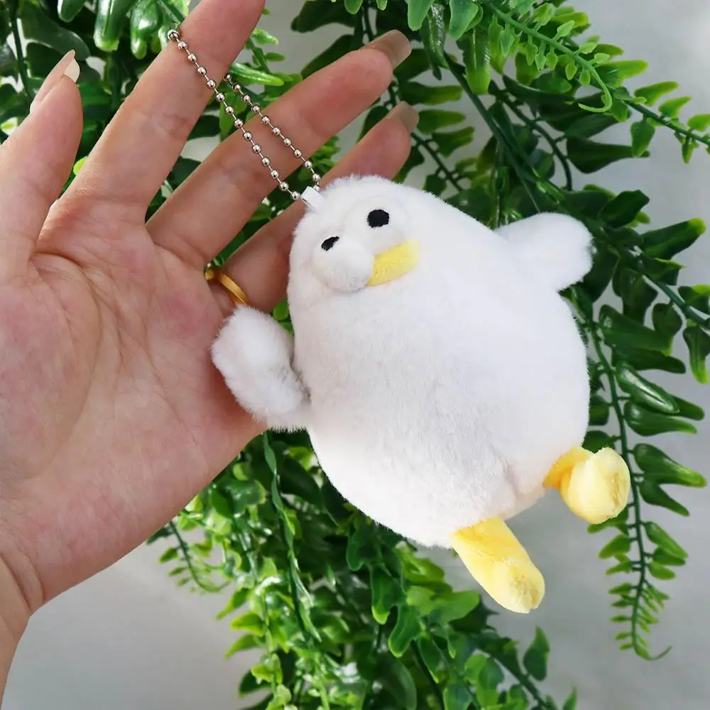 Lovely Plush Stuffed Chicken Plush Keychain Soft Animal Seagull Pendant Key Ring Car Key Pendant Doll Gift