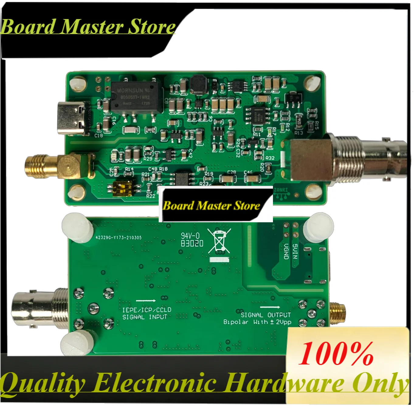 BoMasMIepe/icp/ccld Interface Converter Current Source Adapter Module 4ma Constant Current Source Low Noise Acceleration Sensor