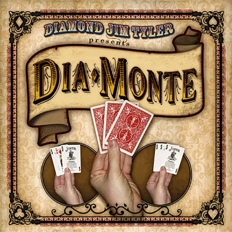 DiaMonte by Diamond Jim Tyler Magic Tricks tre carte Monte Routine Queen cambia in Joker Close-up Illusions Gimmicks