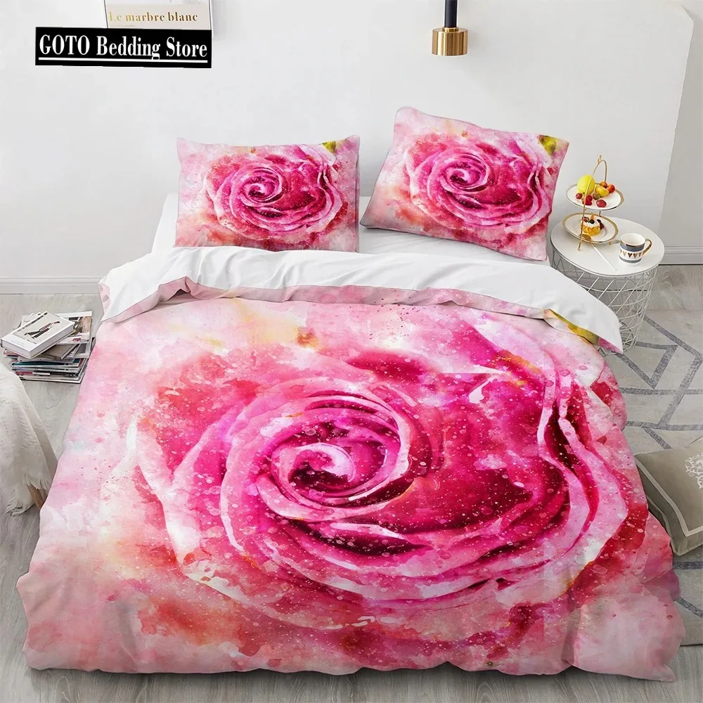 Flower Printed Bedding Winter Thicken Quilt Covers Set Wedding Adults Size Luxury Bedding Sets Married Bed Linens Hot