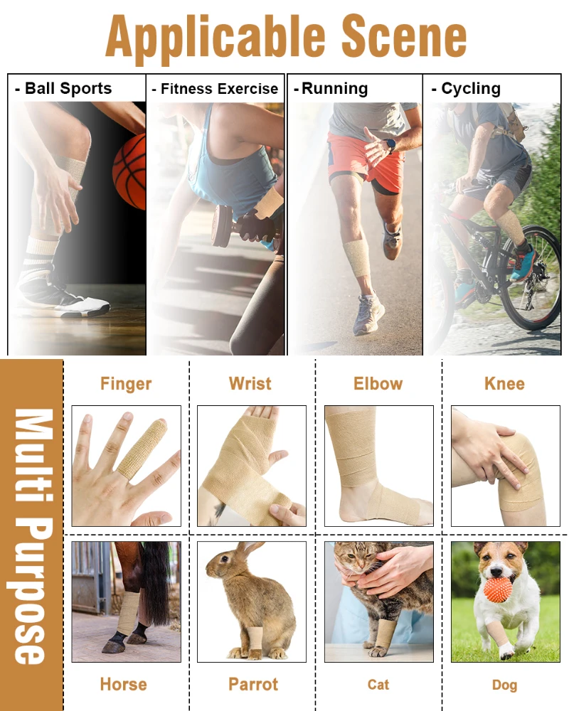 Sport Bandage Elastische Hansaplast Selbst Klebeband Schützen Handgelenk Palm Finger Arm Schulter Knie Knöchel Haustiere Bein Tattoo Sicherheit – Detail 8