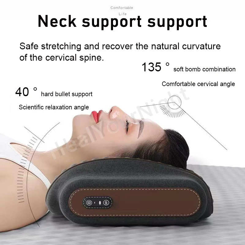 Multifunction Airbags Lift Traction Vibration Massage Heating Pillow Cervical  Pain Special Pillow Neck Spine Protective Sleep