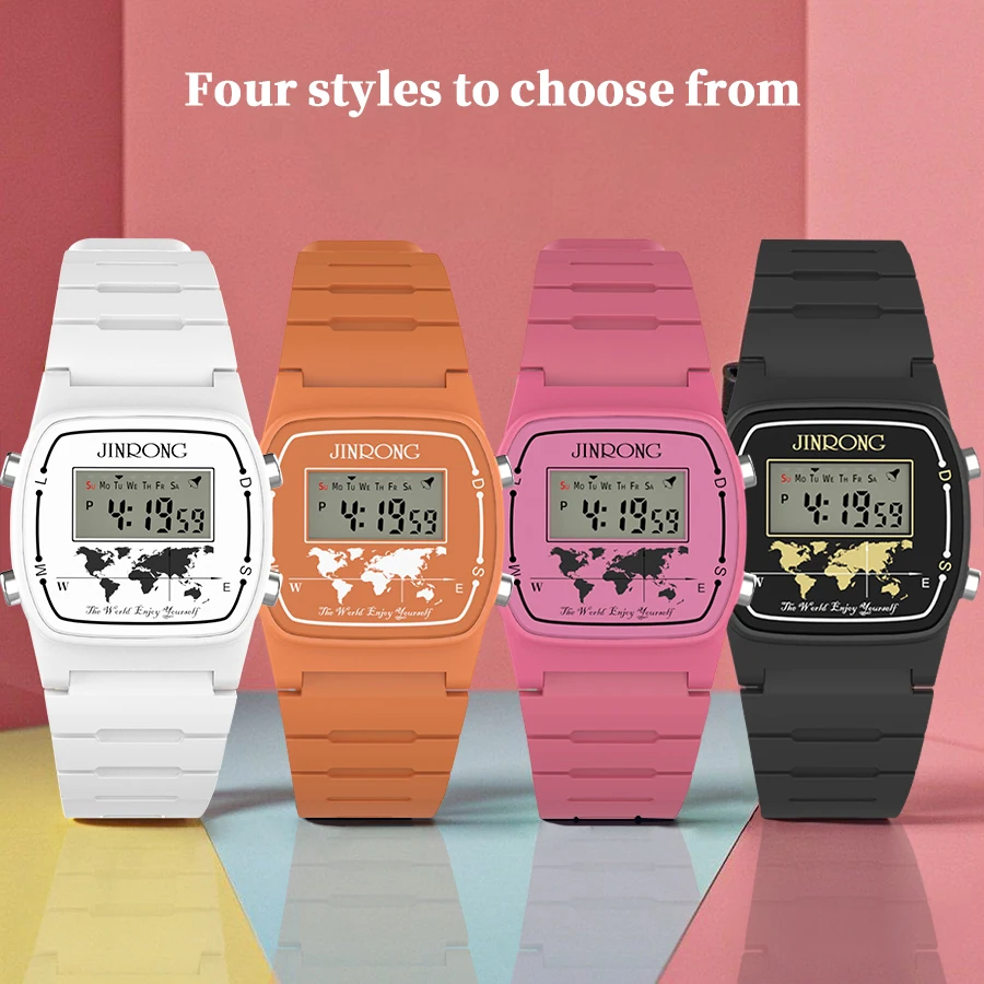 Orologio da polso digitale alla moda per uomo, retroilluminazione a LED, cronografo elettronico, allarme, orologio sportivo da esterno multifunzionale