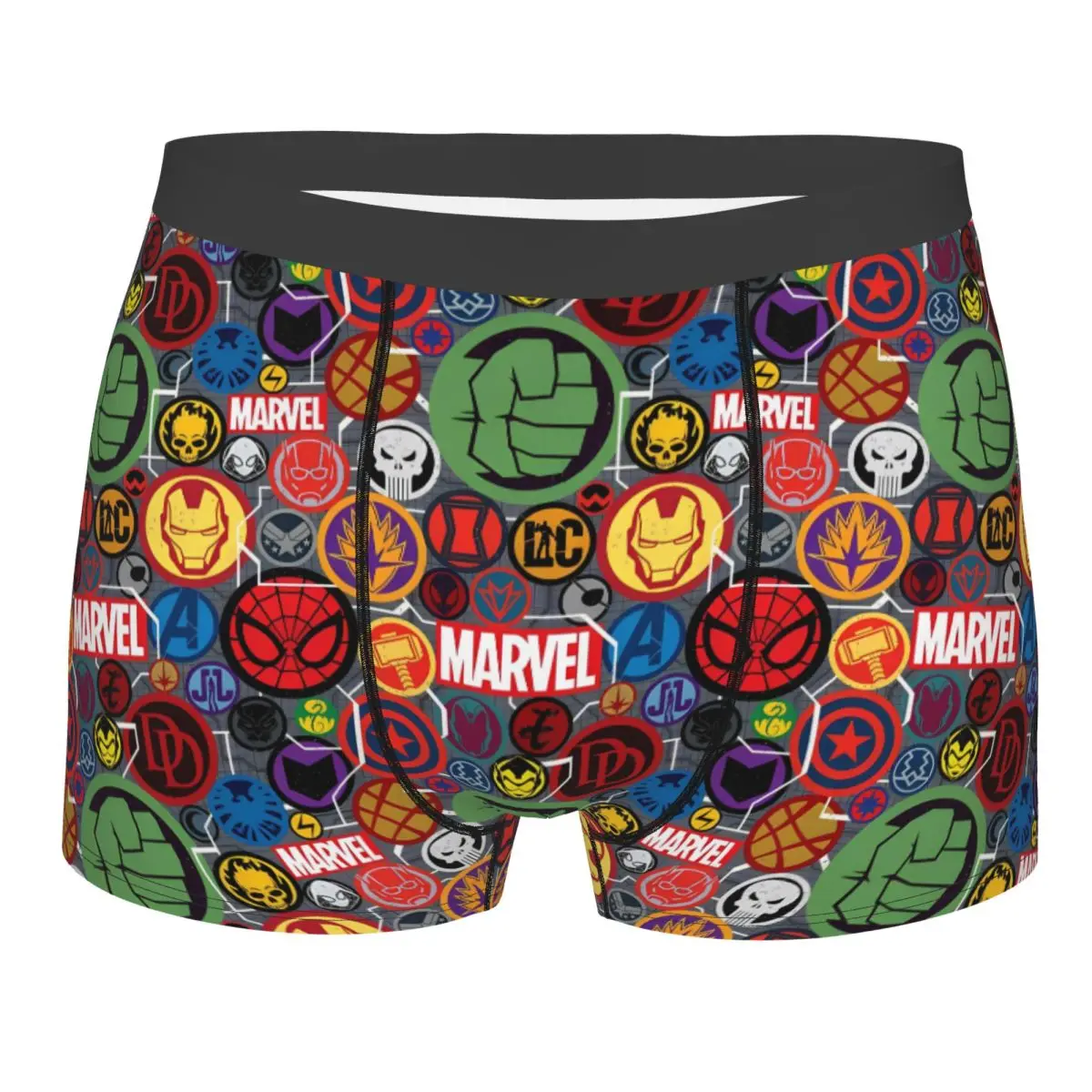 Funny Boxer The Avengers Superhero Shorts Panties Briefs Men's Underwear Cartoon Spider-Man Iron Man Underpants Homme Plus Size