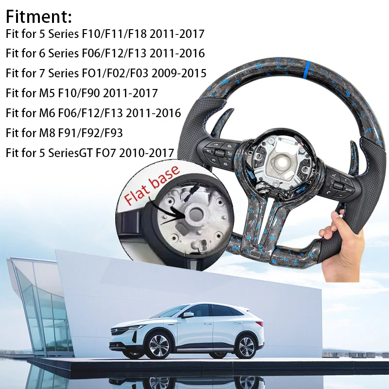Aangepaste blauw gesmeed koolstofvezel stuurwiel modificatie geschikt voor BMW F30 F10 F31 F20 E90 F01 F90 F25 F22 F36 F33 F32