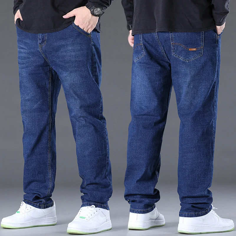 

7XL Men's plus-size jeans Loose Straight Fashion retro blue jeans Personality Street wear Hip Hop high quality men's pants