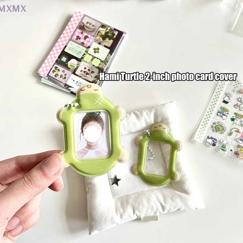 

1/2PCS Kawaii PVC Cute Hami Turtle 2 Inch ID Card Holder Kpop Idol Photo Card Holder Pendant For Stargazer Girl Protective Cover