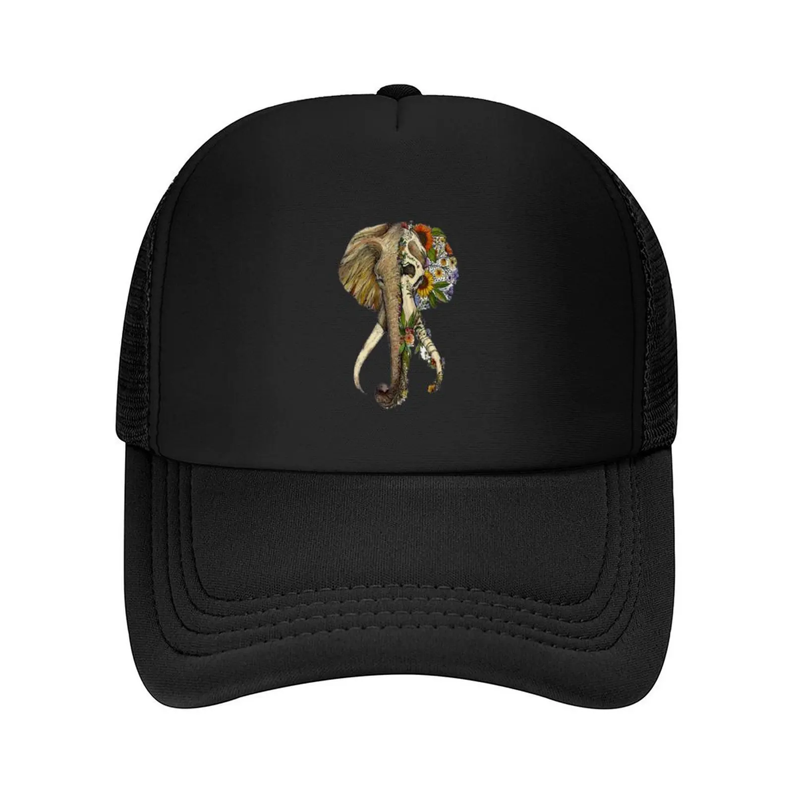 

elephant with flowers Baseball Cap cute Cosplay men's big size hat tactical cap For Women 2025 Men's